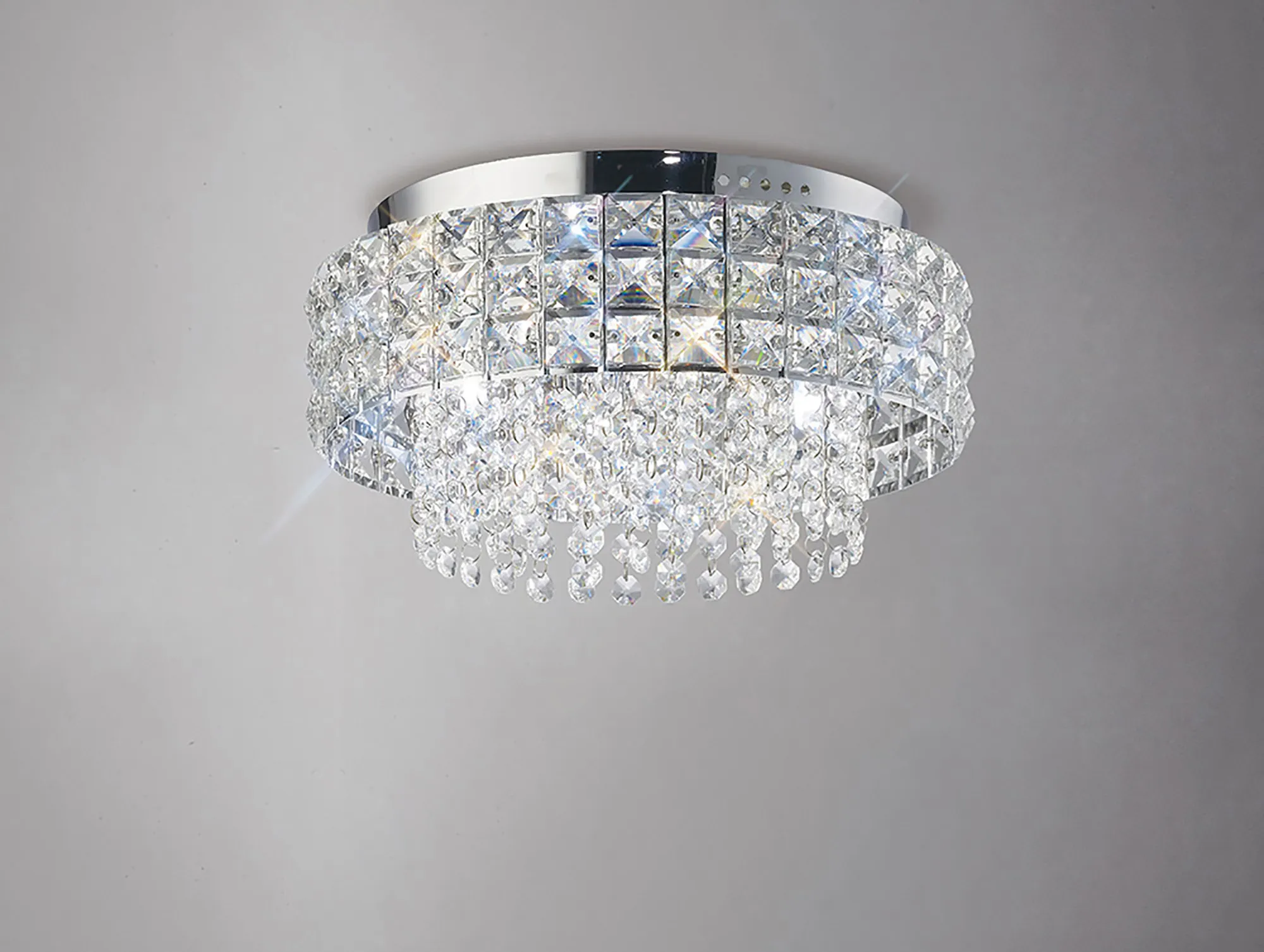 IL31150  Edison Crystal  Flush Ceiling 4 Light